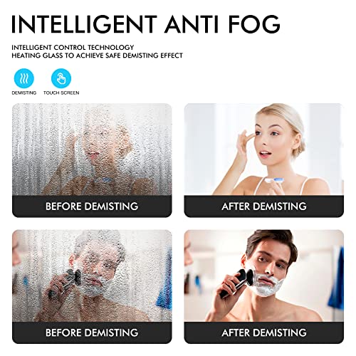 Medicine Cabinet With Lights And Mirror, Led Medicine Cabinet For Bathroom, With Defogger, Dimmer, Clock And Temper Display, Memory Function, 20''X28'', Surface Mounted, Stainless Steel, Left Hinges #TOP3