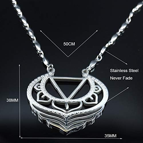 Miniatura 5 de 2024 New Stainless Steel Flower Necklace Women Feather Silver Color Necklaces Pendants Jewerly Bisuteria