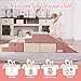 MOOZHEALTH Toddler Foam Climbing Blocks|Modular Kids Soft Play Couch Sofa with 2 Ottomans Indoor,Baby Crawling & Sliding Foldable Soft Play Set with Stair,Beige & Pink