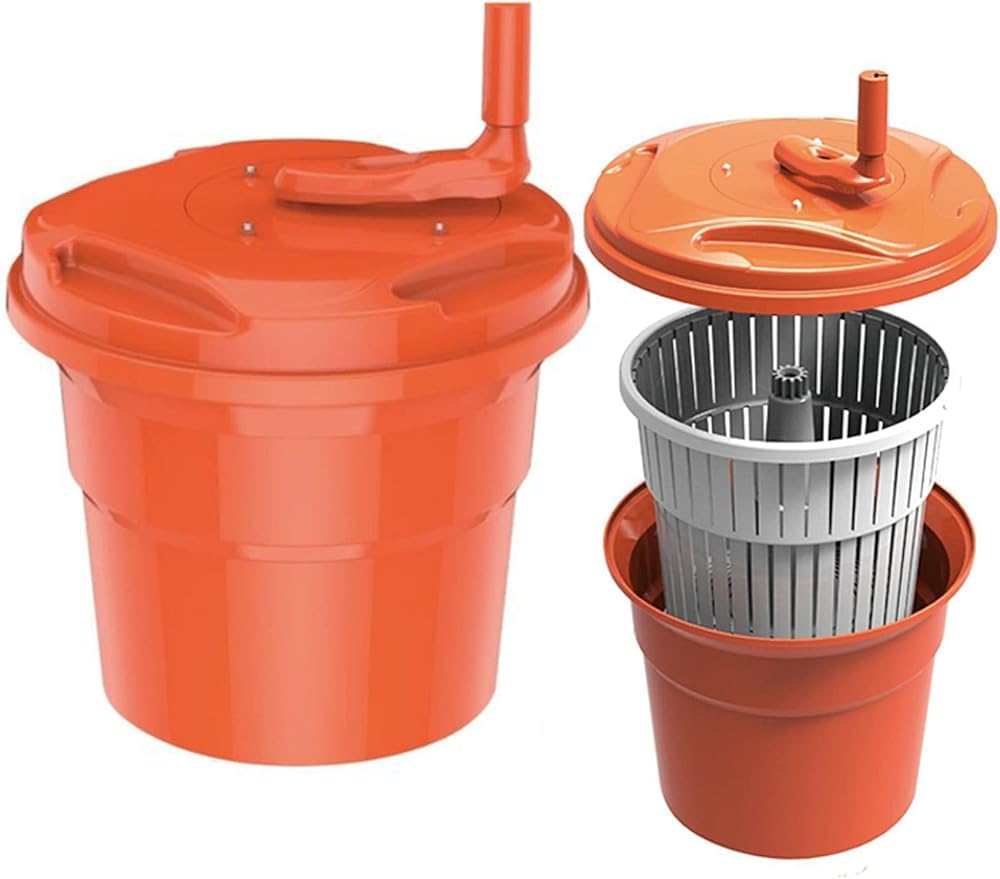 Centrifugador de ensalada con bloqueo seguro y mango giratorio, lavadora secadora eficiente para verduras y verduras para uso en la cocina