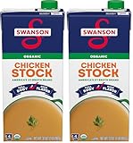 Swanson 100% Natural Organic Chicken Stock, 32 oz Carton (Pack of 2)