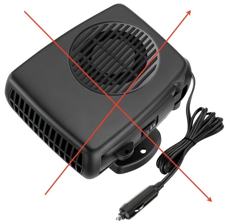 Blytra 200W 12V Portable Car Heater Car Heaters That Plug into Cigarette Lighter & 12V Heater for Campervan Fast Heating Demister with 360 Adjustable Vents for Winter Defrosting Black