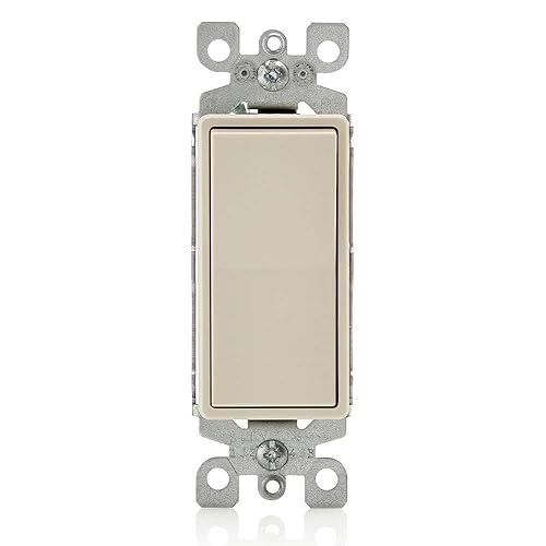 Leviton Decora Rocker - Mango iluminado de 3 vías, 15 amperios, 120277 voltios, interruptor silencioso de CA iluminado de 3 vías, grado residencial,