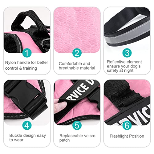 Mumupet Service Dog Harness, No Pull Easy On And Off Pet Vest Harness, 3M Reflective Breathable & Easy Adjust Pet Halters With Nylon Handle - No More Tugging Or Choking For Small Medium Large Dogs #TOP2