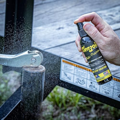 Clenzoil Multi-Purpose CLP Lubricant - 3-in-1 Oil - for Garage Door, Bike Chain, Guns & More - Bicycle & Motorcycle Use - Dropper & Spray Bottle - 4 oz