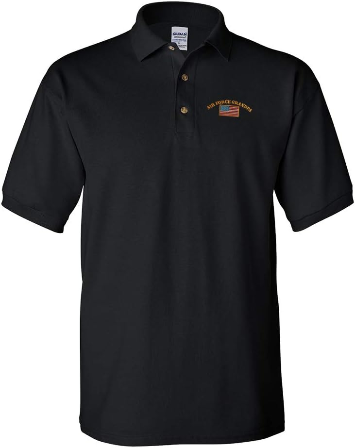 Polo Shirts for Men Air Force Grandpa Embroidery Cotton Short Sleeves Golf Tees