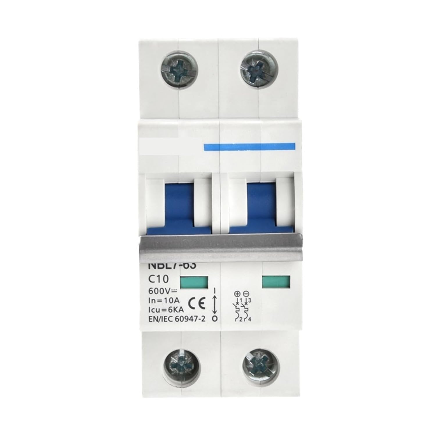 NBL7-63 2P PV DINレール DC 1000V 25A 32A 63A 6kA ソーラースイッチ ミニサーキットブレーカ