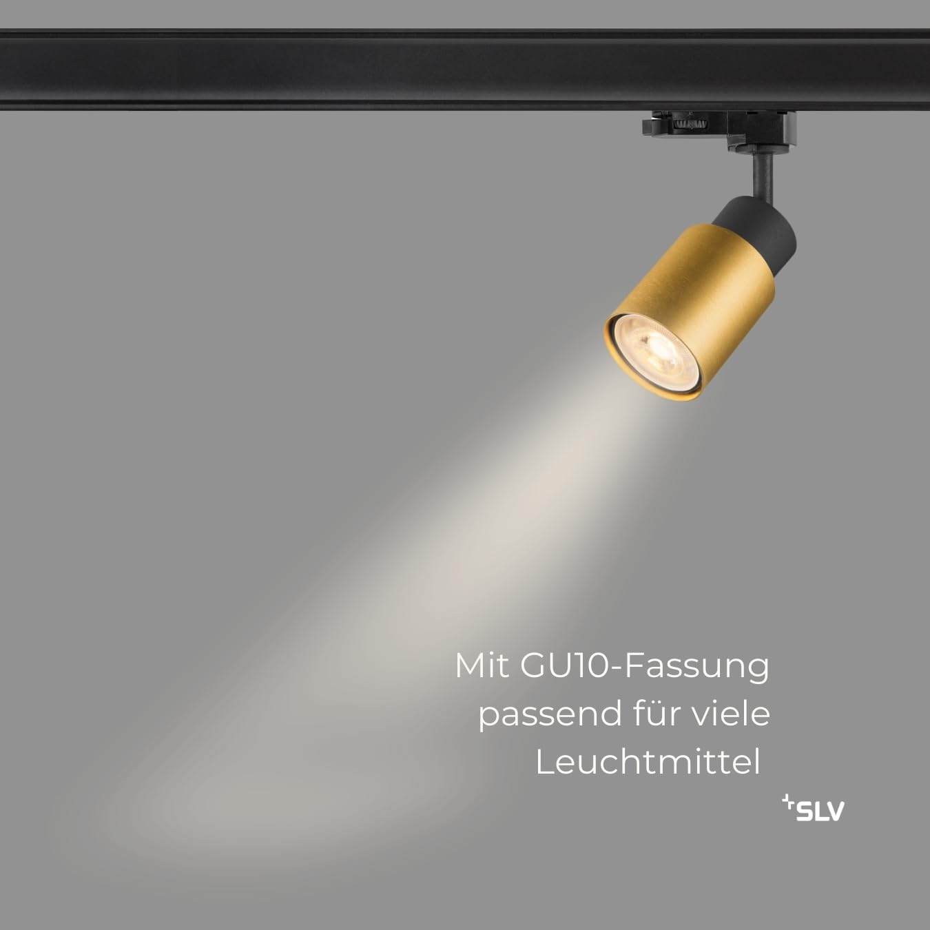 SLV PURI 2.0 TUBE, Schienenstrahler, für 3 Phasen Schienensystem, Schwarz-Gold