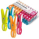 CARASELLE Clothes Pegs for Washing Line Strong - Non Slip Heavy Duty Washing Pegs w/Rubber Pad for Mark Free Secure Grip - Indoor Outdoor Plastic Clothes Pegs Strong Large Laundry Pegs - 20 pcs