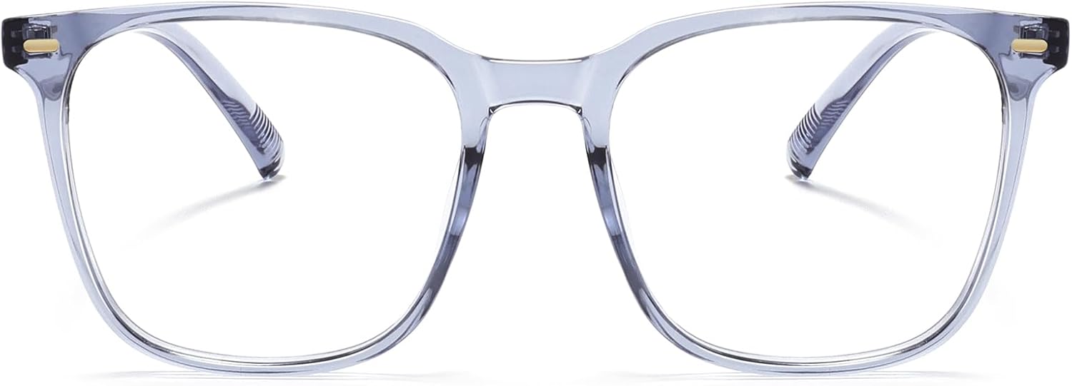 Oversized Square Blue Light Blocking Glasses for Women Men, Anti-Fatigue Computer Monitor Gaming Glasses Reduce Eye Strain(transparent Grey) - Image 2
