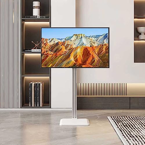 Soporte móvil para TV de 37-65 pulgadas con base metálica blanca miniatura 1