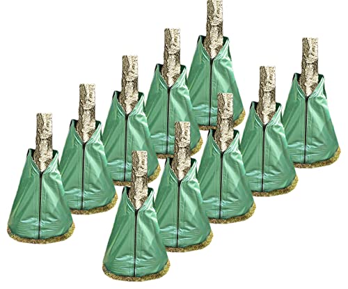 Novatool 10x Säcke für Baumbewässerung 75 Liter Grün Bewässerungsbeutel aus robustem PVC Baumsäcke Bewässerung Baumbewässerung Säcke Wasserbeutel Baum