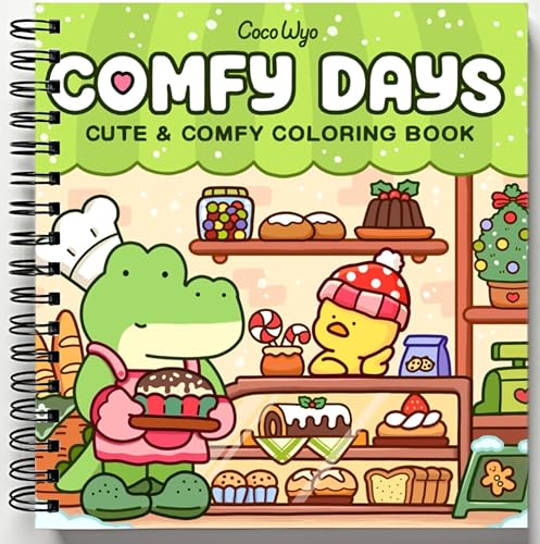 Comfy Days: Coloring Book for Adults and Teens Featuring Super Cute Animal Characters in Cozy Hygge Moments for Relaxation (Cozy Spaces Coloring)