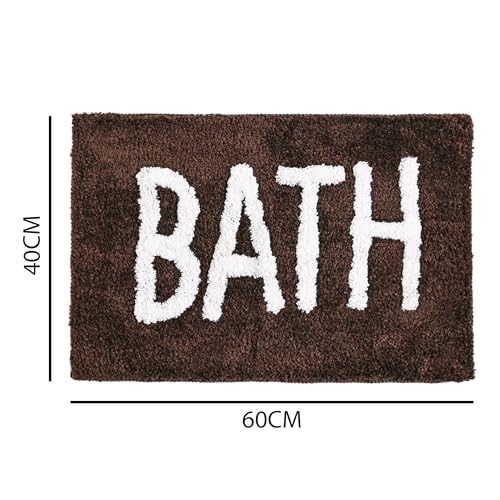 Image of Bathmat 1200 GSM Microfiber Machine Washable and Quick Dry Bathroom Mats for Bathroom /Kitchen /Home /Office /Bathroom /Entrance (38cm x 58cm, Pack of 1) Coffee