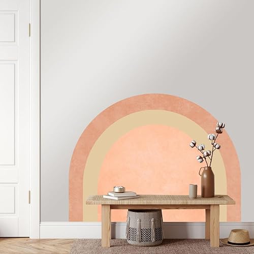 Miniatura 3 de Uonlytech Adhesivos de pared para dormitorio, calcomanía bohemia para decoración de pared del hogar, cabecera de medio círculo, decoración bohemia,