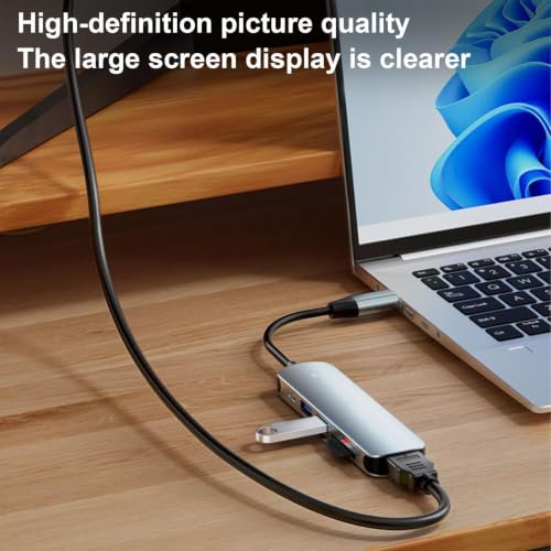 Hub USB C expansor multipuerto 6 en 1 con transmisión de datos de alta velocidad 4