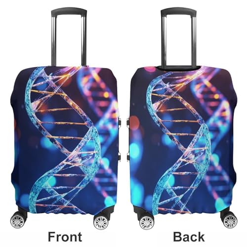 DNA Genetic Helix Elastic Luggage Cover Suitcase Protector for 19-32 Inch Suitcases | Universal Stretchable Travel Bag Cover | Anti-Scratch, Washable with Zipper Closure XL3