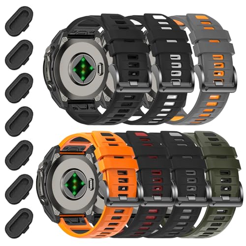 VELEYOK 26mm Watchbands Compatible With Garmin Fenix 8 Pro/Quatix 8 51mm/Fenix 7X Pro/7X/6X Pro/6X/5X Plus/5X/3 HR,Silicone Quick-Fit Strap for tactix 8 51mm/7 pro/Enduro 3 2/Descent Mk3i-51mm/Mk2i