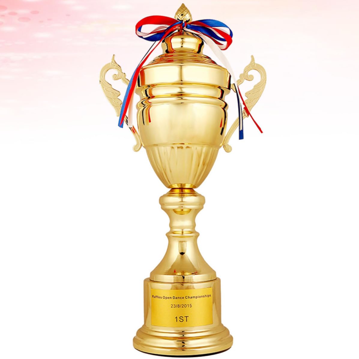 Trofeo Copa para Premio Distintivo Diseño Creativo de Metal Dorado de 42 Cm y Juego de Fiesta, Adecuado para Concursos y Ceremonias de Reconocimiento