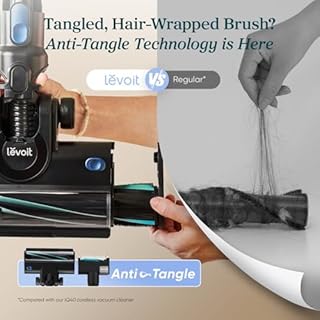 Levoit Cordless Vacuum Cleaner with HEPA Filter, Motorised Brush, Keeps Pet Hair from Tangling, Stands Upright, Wall-Mounted Charging, Lightweight, Ideal for Carpets, Stairs and Hard Floors, LVAC300
