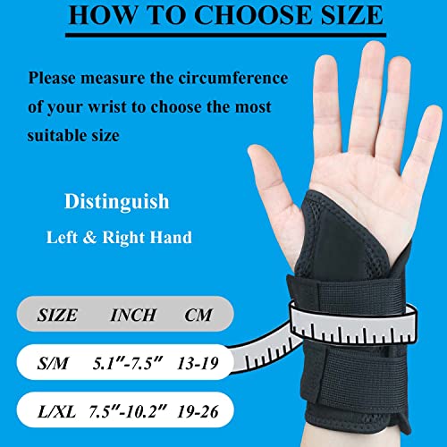 Carpal Tunnel Wrist Brace, Adjustable Wrist Support Brace, Night Wrist Sleep Supports Splints Arm Stabilizer (Right Hand, S/M, Black) - Image 5
