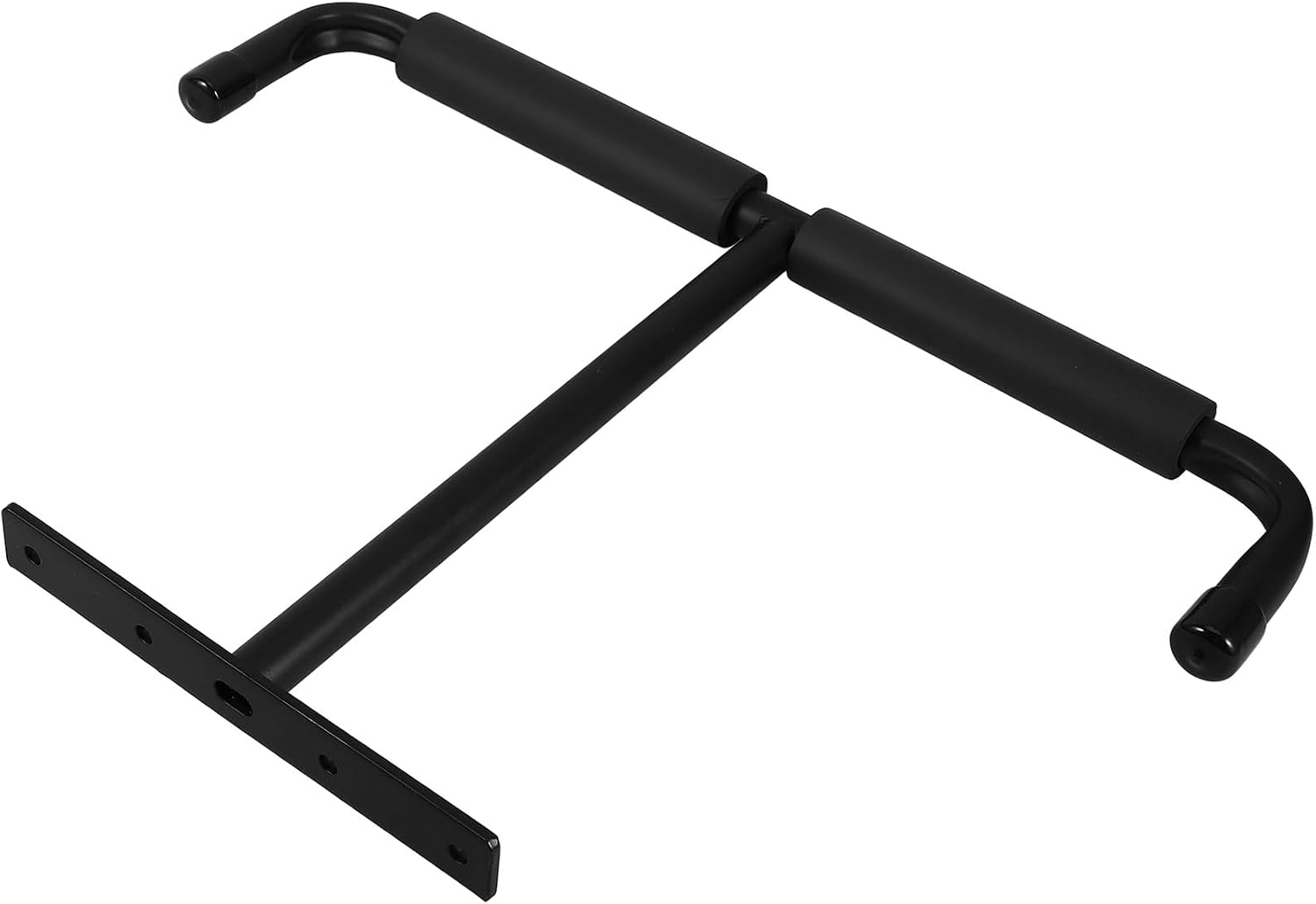 T-shaped Ceiling Mounted Bicycle and Fishing Rod Rack Black Iron Garage Storage Organizer Double-sided Hooks Heavy Duty Hanging Display Stand for Kayak and Skateboard