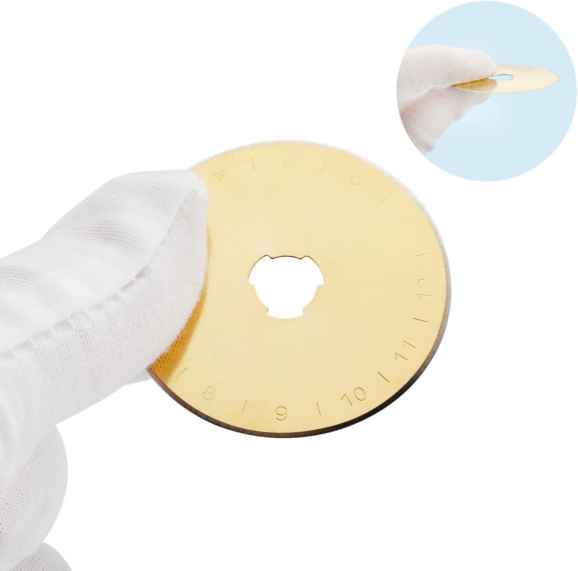 Evponk 45mm Titanium Coated Rotary Cutter Blades, 10 Pcs Replacement Rotary Blades for Quilting, Sewing, Fabric, Leather, Felt, and Paper