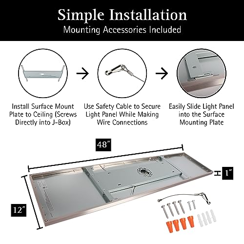 Image of UltraLux 1x4 Surface Mount Slim LED Panel Dimmable 3CCT Brushed Nickel 2Pk