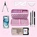 Hard Case Compatible with Texas Instruments TI-84 Plus CE/TI-84 Plus/TI-Nspire CX II CAS/TI-Nspire CX II/TI-83 Plus/Casio fx-9750GII Graphing Calculator, Storage Box with Bubble Protection-Pink