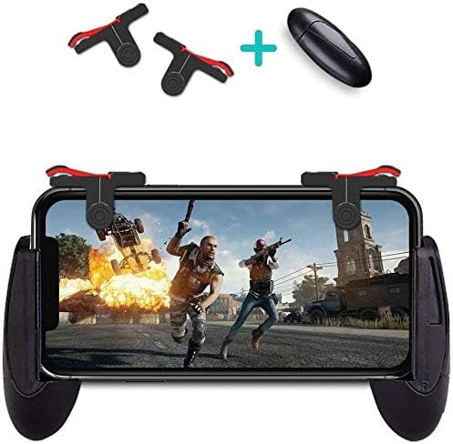 Best PUBG Mobile Controller Esma Game Controller, Cellphone Game Trigger, Ergonomic Design Handle Holder Handgrip Stand for 5.3-6.5inch Android iOS Phones for Battle Royale/Fortnite/PUBG (Black, A-R)