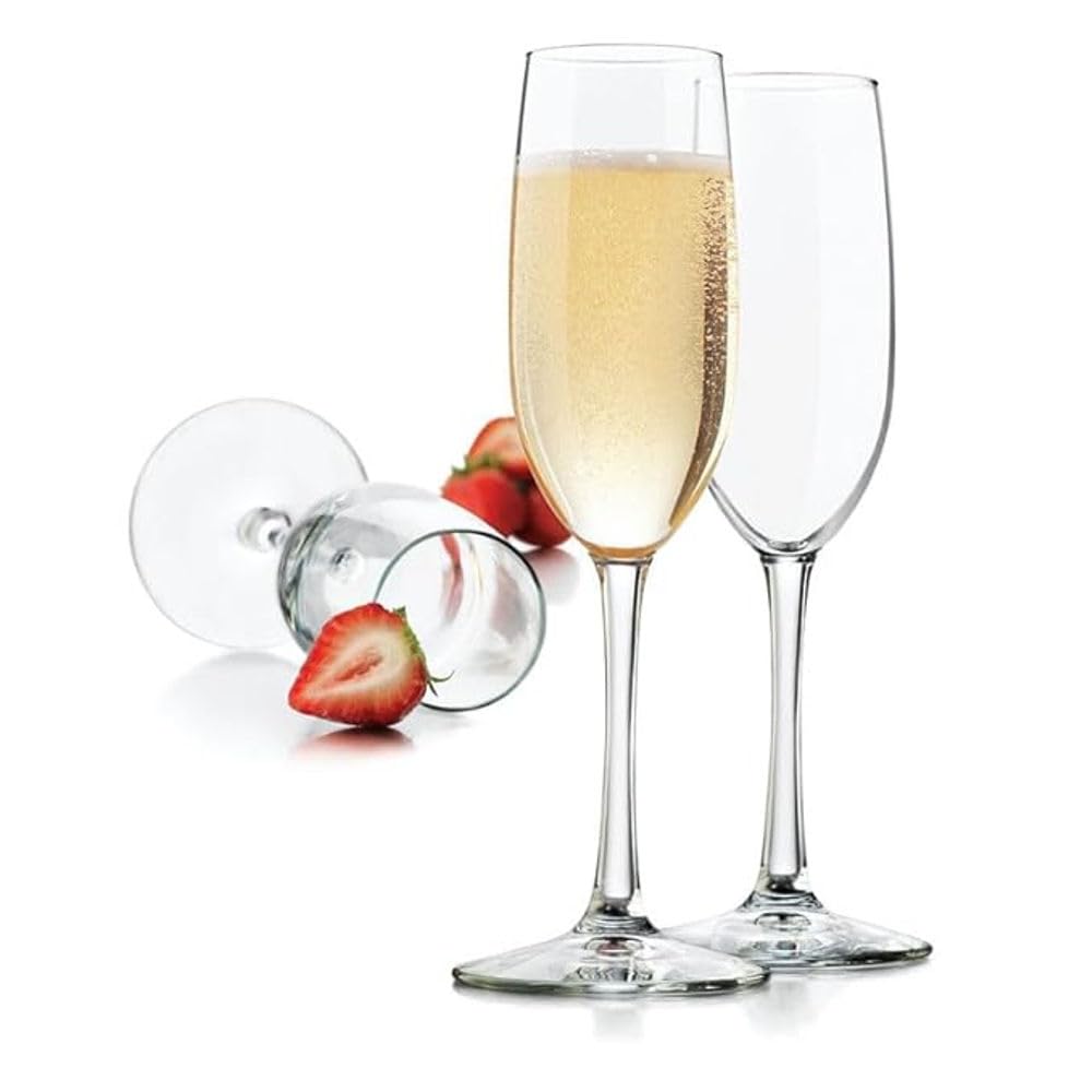 foresta Luxurious Stemmed Champagne Glasses Set of 6 (170ml), Sparkling Wine Glasses Set for Home Party || Wedding || Anniversary || Birthday || Christmas 3