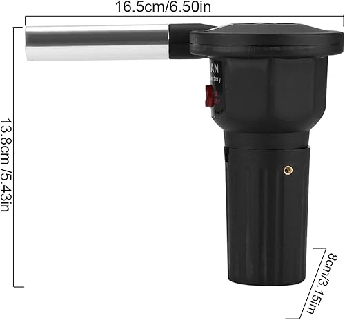 Miniatura 2 de Hztyyier Ventilador de barbacoa, ventilador de barbacoa portátil alimentado por batería, soplador de aire para acampar al aire libre, picnic,