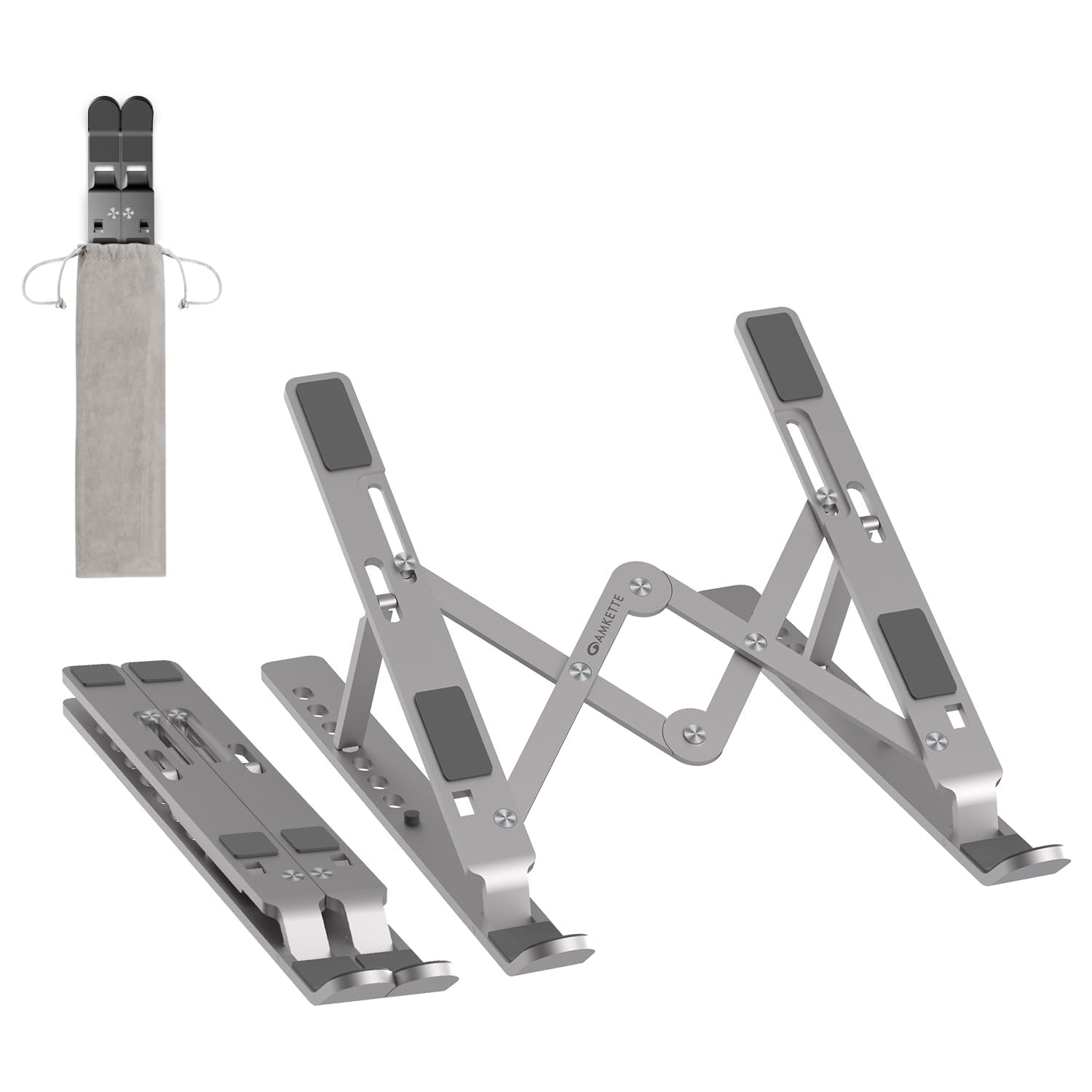 Adjustable Foldable Laptop Stand, Aluminum Portable Laptop Holder with Anti-Slip Pads, Ergonomic Cooling Stand for MacBook, Tablet & Notebook Toy Review India (Iknoor World )