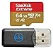 SanDisk Extreme 64GB Micro SD Memory Card for GoPro Works with GoPro Hero 9 Black Camera UHS-1 U3 / V30 A2 4K Class 10 (SDSQXA2-064G-GN6MN) Bundle with (1) Everything But Stromboli MicroSD Card Reader