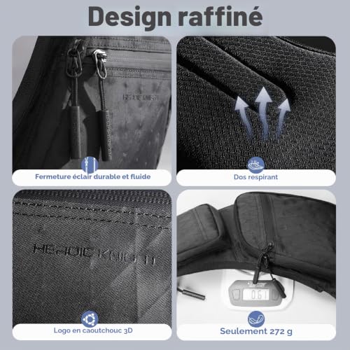 hk Sac de Poitrine Homme avec Tissu Performance 3 Couches Sac à Bandoulière – vue 5