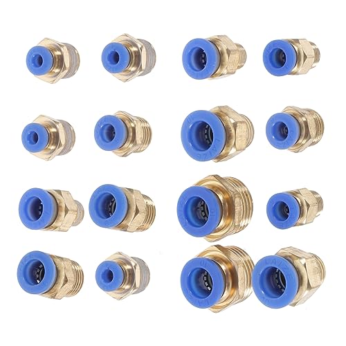 Ciieeo Raccordi Rapidi Aria Pneumatici Assortiti Connettori Tubo Flessibile in Abs e Rame Accoppiatori Dritti Antileak Per Compressori e Attrezzi Aria Industriali Per Progetti Meccanici