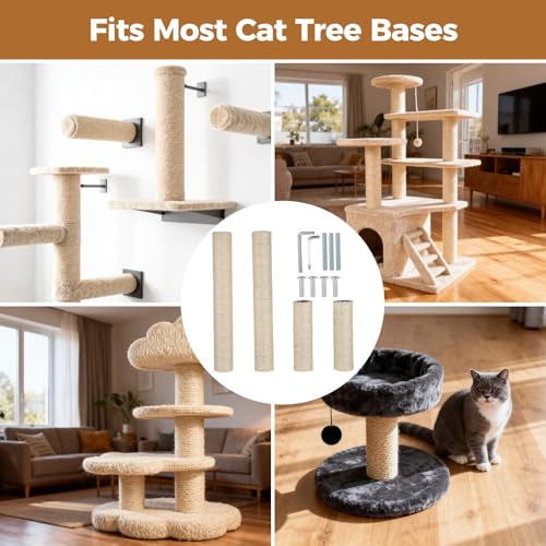 Postes de rascado para gato 4 piezas reposición sisal miniatura 6