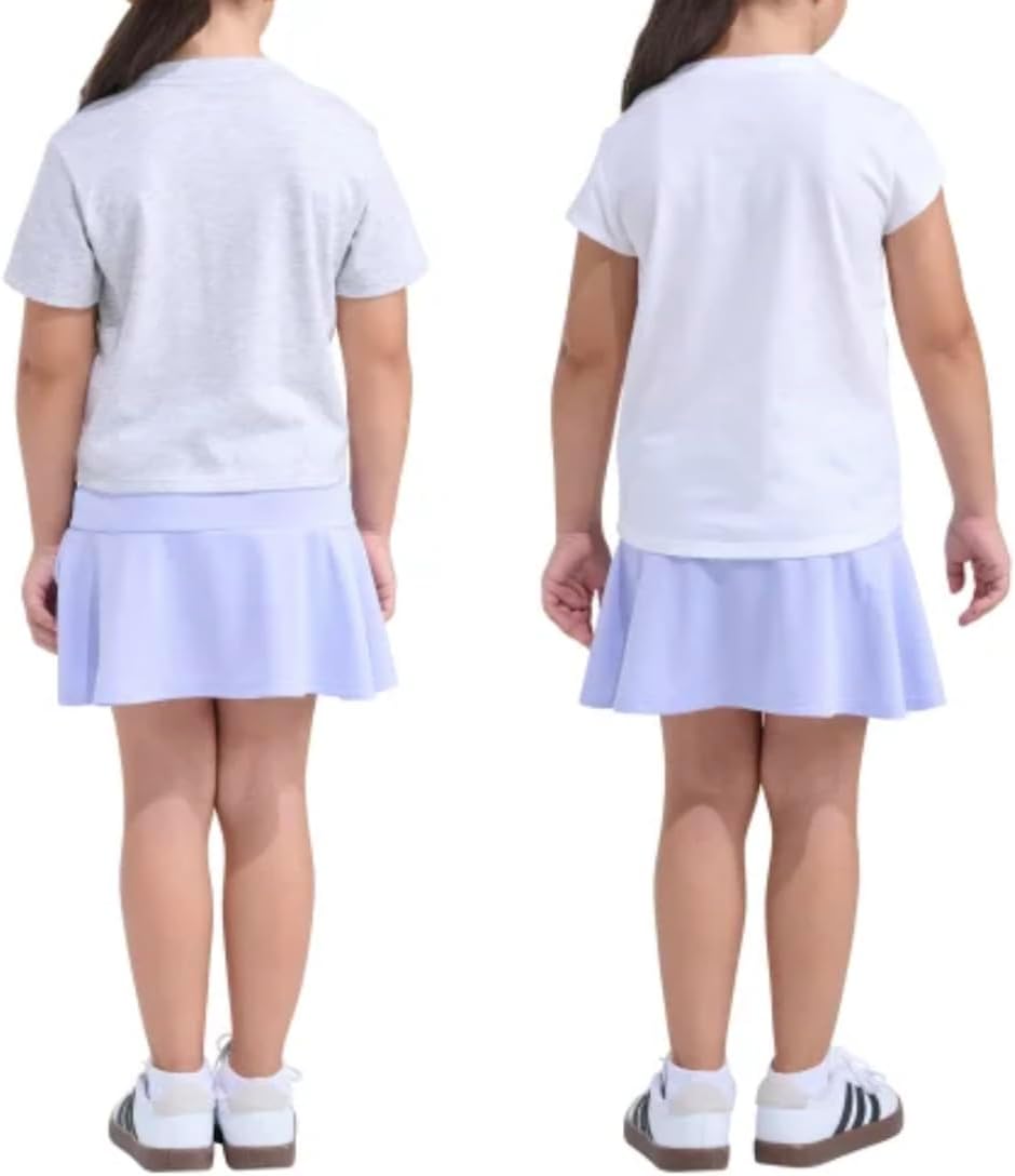 adidas Youth Girl's 3 Piece Active Outfit Set, 2 Tees and 1 Bottom