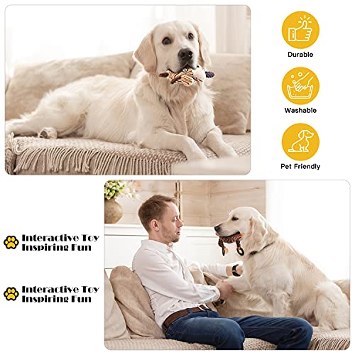 KONKY Squeaky Dog Toy Set, 5 Packs Durable Dog Plush Toys Chew Toys Dog Companion, Various Animals Shapes Training Toy for Puppy Small Medium Large Dogs (Dinosaur, Monkey, Sheep, Rabbit and Bull) - Image 6