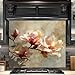 Pastel Magnolia Branch Glass Backsplash, Tempered Glass Backsplash, Glass Backsplash Behind Stove, Glass Backsplash for Kitchen Wall, Easy to Install Stove Backsplash