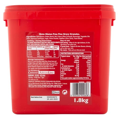 Bisto Flavoursome & Delicious Gluten Free Fine Gravy Granules for Hearty Family Mealtimes, 1.8 kg Tub (Pack of 1) - Image 7