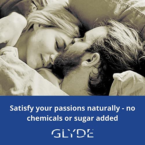 Glyde Blueberry Flavored Ultra Thin Condoms - 4 Count - Organic Flavor Extract, Ultra-Thin, Vegan, Non-Toxic, Medium Size Natural Rubber Latex, 53Mm Yummy Standard Fit #TOP4