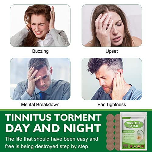 Tinnitus Relief For Ringing Ears, 24Pcs Ear Ringing Relief Patches, Effective Tinnitus Treatment With Natural Herbal Formula. Relieves Earaches, Improves Hearing And Boost Blood Circulation #TOP4