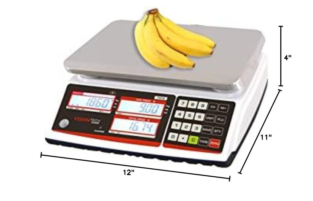 VisionTechShop TVP-60B Price Computing Scale, Lb/Oz/Kg Switchable, 60lb Capacity, 0.01lb Readability, NTEP Legal for Trade, NSF Certified LP-50 Thermal Label Printer, 1 Case of Labels LST8060 - Image 10
