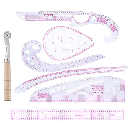 SOONHUA Sewing Ruler, DIY Sewing Ruler Tailor Set 7pcs Curve Metric Ruler Multifunction Sewing Dress Making Tailor Tool for Designers, Pattern Maker and Tailors