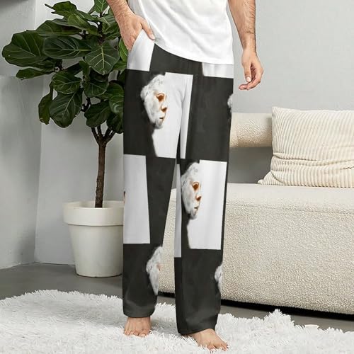 Men's Soft Pajama Pants Halloween Michael Myers Comfortable Wide Leg Casual Lounge Loose Home Pants for Unisex Home Pants4