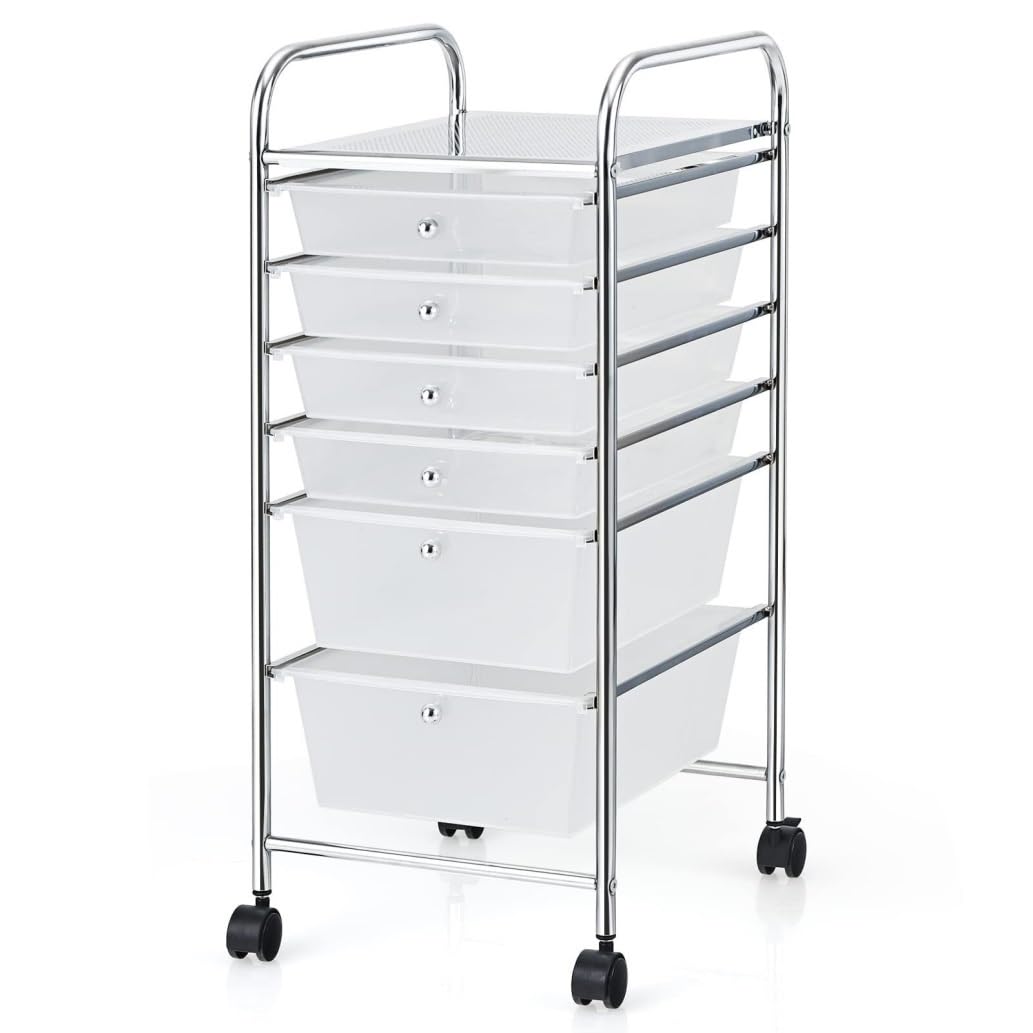 asdchZen Hairdressing Trolley With Lockable Wheels And 6 Drawers Mobile Storage Cart For Home Office Rolling Utility Unit,A