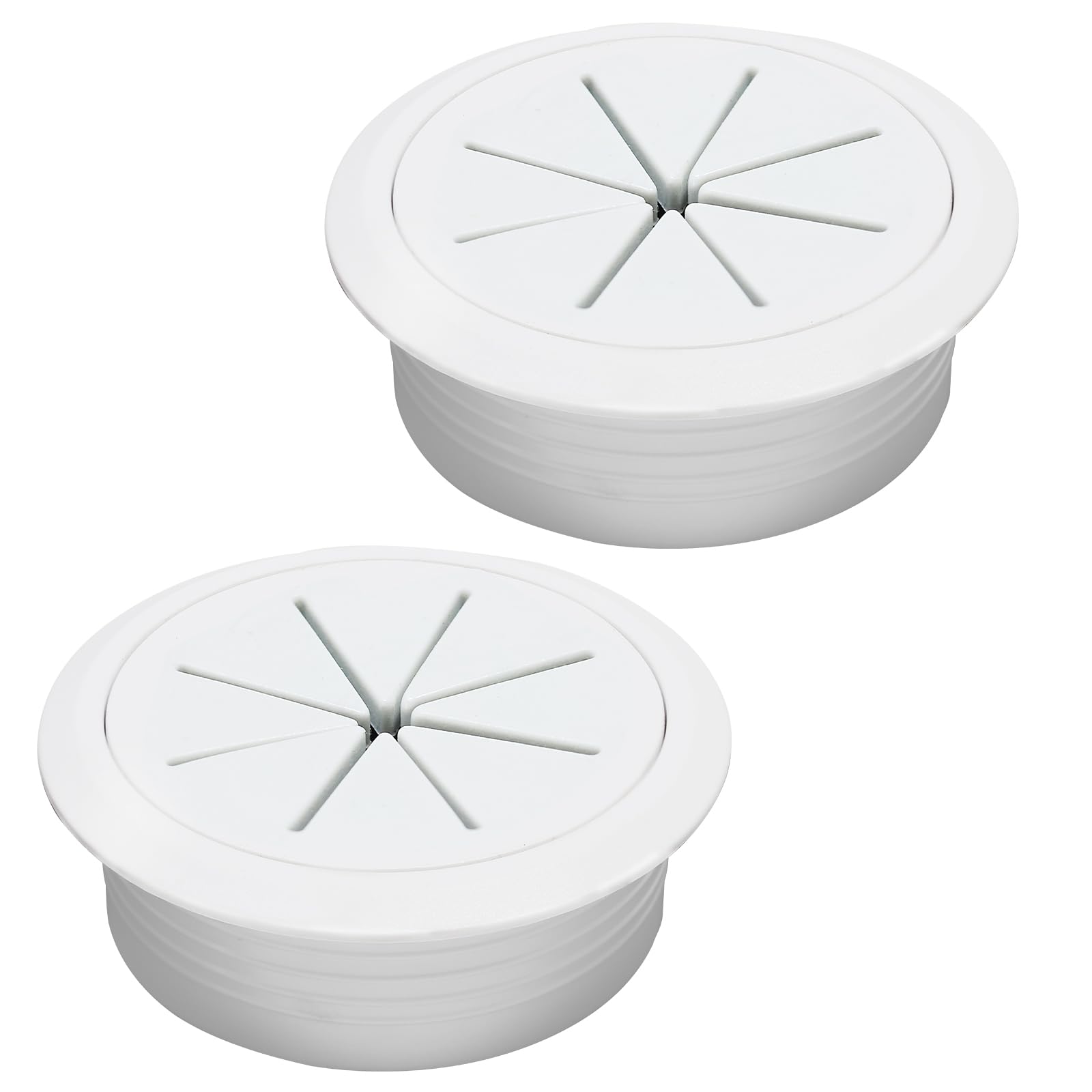 Photo 1 of Desk Grommet 2" (50 mm), Desk Hole Cover for Cables White, Cable Grommet ABS Plastic, Desk Hole Grommet for Office and Home Table Cable, Detachable & Flexible Cable Cord Organizer-2 Pcs