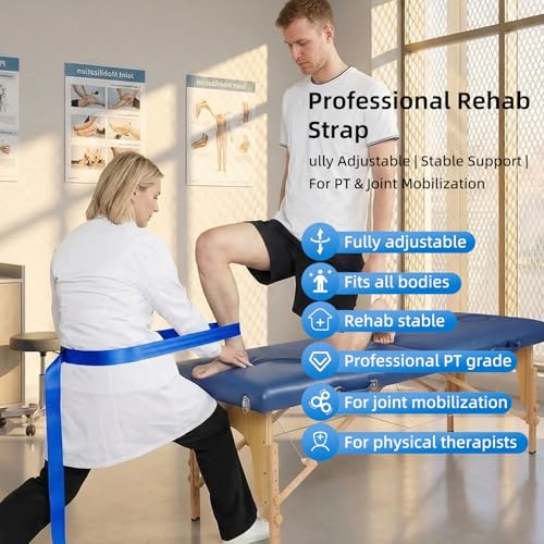 Image of Mobilization pt Belt 2026 New with Adjustable Thick Pad - Mobilization Belt Physical Therapy, Exercise Stretch Straps for Physical Therapy Designed for Physical Therapist, Stretching