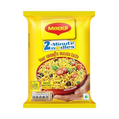 Image of MAGGI 2-Minute Instant Noodles, Favourite Masala Taste, Masala Noodles With Goodness Of Iron, Made With Choicest Quality Spices, 70g /72g /75g Pouch (weight may vary)